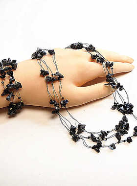 716复古简约多层百搭黑色项链女