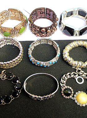 潮牌女镀金人工宝石欧美孤品手链