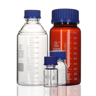 SAIEISE 蓝盖试剂瓶 三角瓶滤样品存储标本瓶25-20000ml 丝口螺纹口GL25-80 带刻度可高温灭菌 高硼硅玻璃