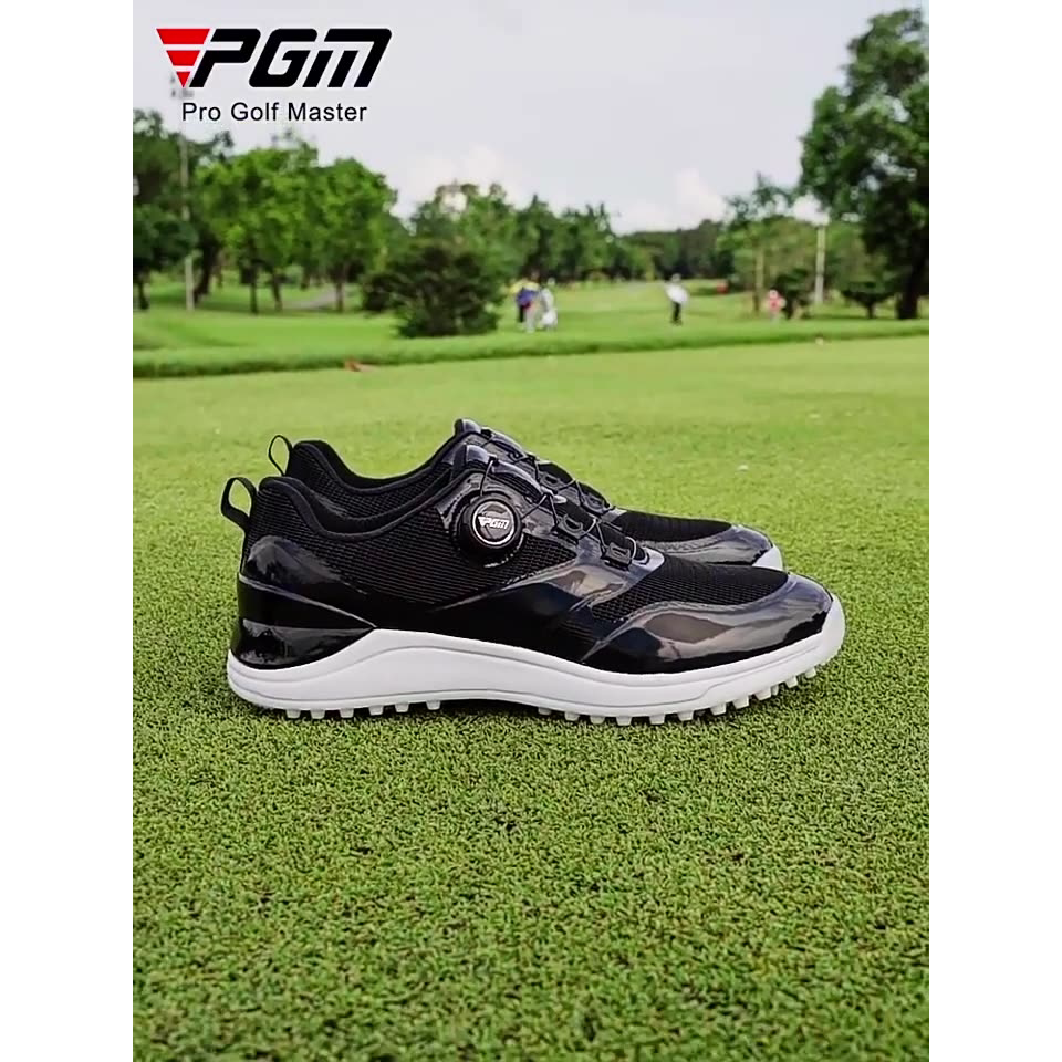 PGM 高尔夫球鞋男士 夏季透气运动鞋 防侧滑鞋钉旋钮鞋带golf男鞋
