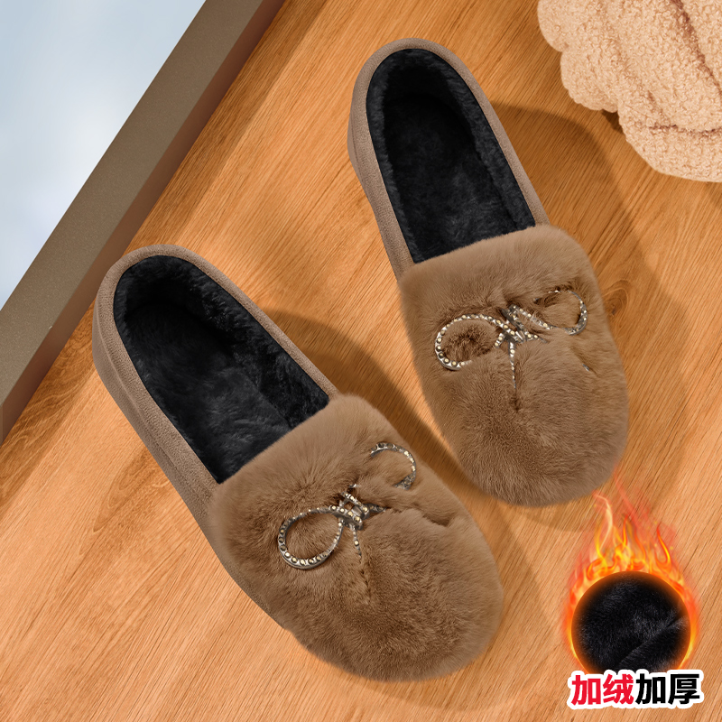 豆豆鞋女冬加绒时尚加厚