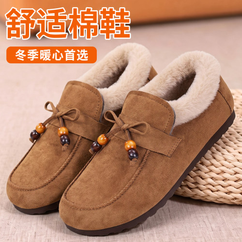 老北京女加绒保暖防滑软底棉鞋