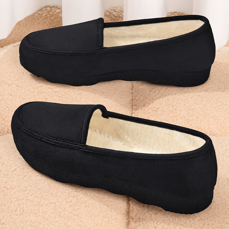 老北京布鞋女秋冬加绒加厚防滑保暖中老年豆豆鞋不累脚黑色工作鞋,女鞋,传统布鞋,淘宝优惠券,粉丝福利购,淘宝优惠卷