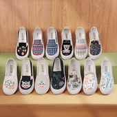 渔夫鞋 子 春夏厚底一脚蹬软底防滑懒人帆布鞋 女2025新款 老北京布鞋