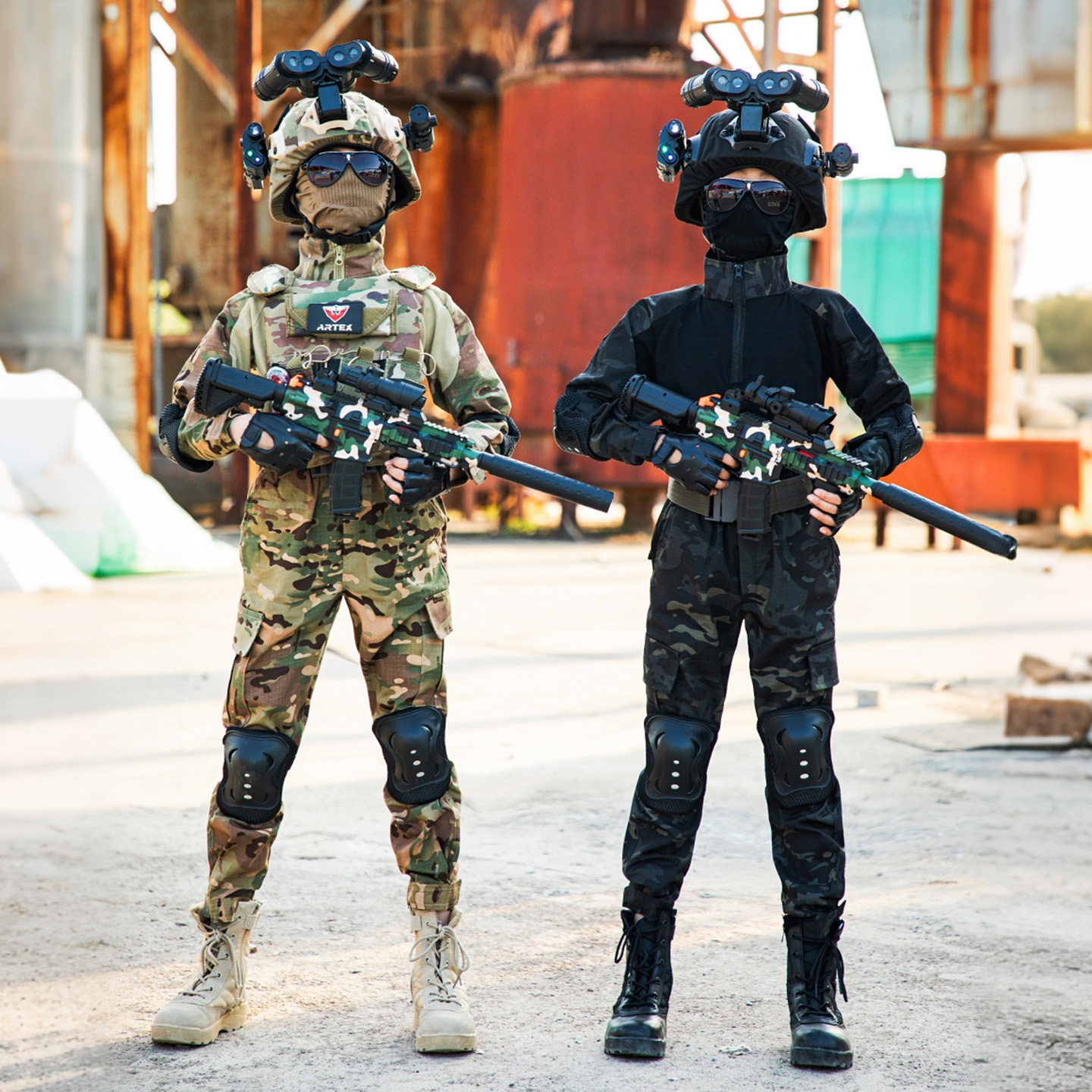 纯棉儿童迷彩服蛙服套装男童特种兵户外军训服作训服小学生演出服