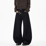 现货A412-DM547-特P48-限价88-斜门禁飞机扣弯刀廓形牛仔裤，男装牛仔裤，电商A412