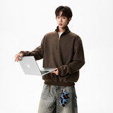 原创现货A412-FM8915-特P70-380g羊毛混纺半高领套头拉链长袖，男装卫衣，电商A412