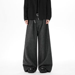 现货A412-DM549-特P54-限价98-双腰打褶麻感肌理捏褶西裤图片