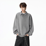 原创现货A412-FM8920-特P58-真醋酸羊毛混纺重磅深度库存POLO卫衣，男装Polo衫，电商A412