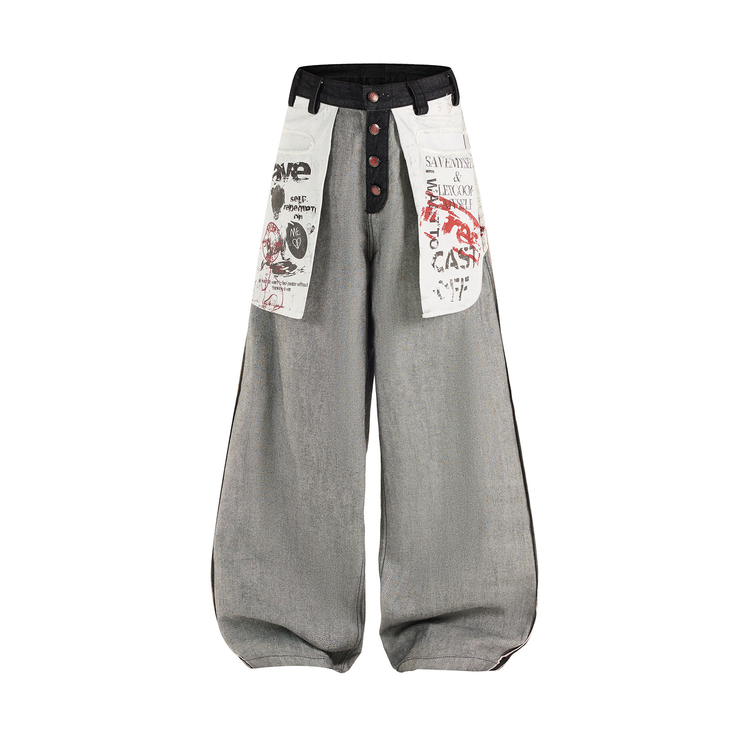 现货A412-DM454-特P50-限价88反穿大口袋印花A字牛仔裤,男装牛仔裤,电商A412