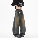 现货A412-DM394-P58-限88-复古蓝弯刀廓形牛仔裤，男装牛仔裤，电商A412