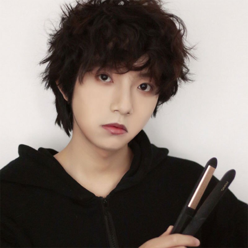 宿舍家用卷发棒男士短发夹板男直发两用烫发小型直板夹蓬松潮流