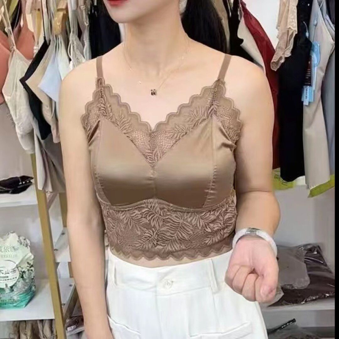 玲家内衣性感蕾丝一片式运动吊带背心内搭薄美背透气无痕运费补贴