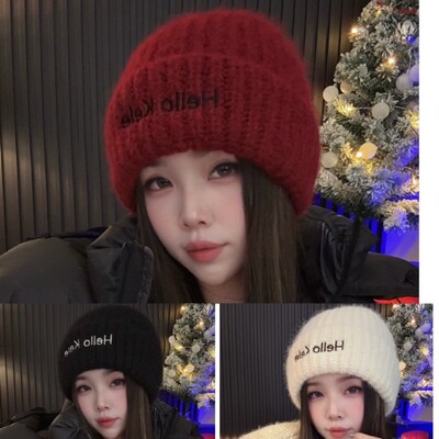 惠潮C19含绵羊毛女韩版冷帽时尚针织帽加厚保暖针织帽子秋冬韩系