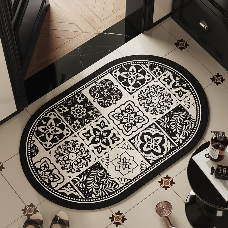 复古浴室地垫椭圆形硅藻泥吸水速干脚垫子卫生间门垫厕所防滑地毯,个性定制/设计服务/DIY,地毯/地垫定制,淘宝优惠券,粉丝福利购,淘宝优惠卷