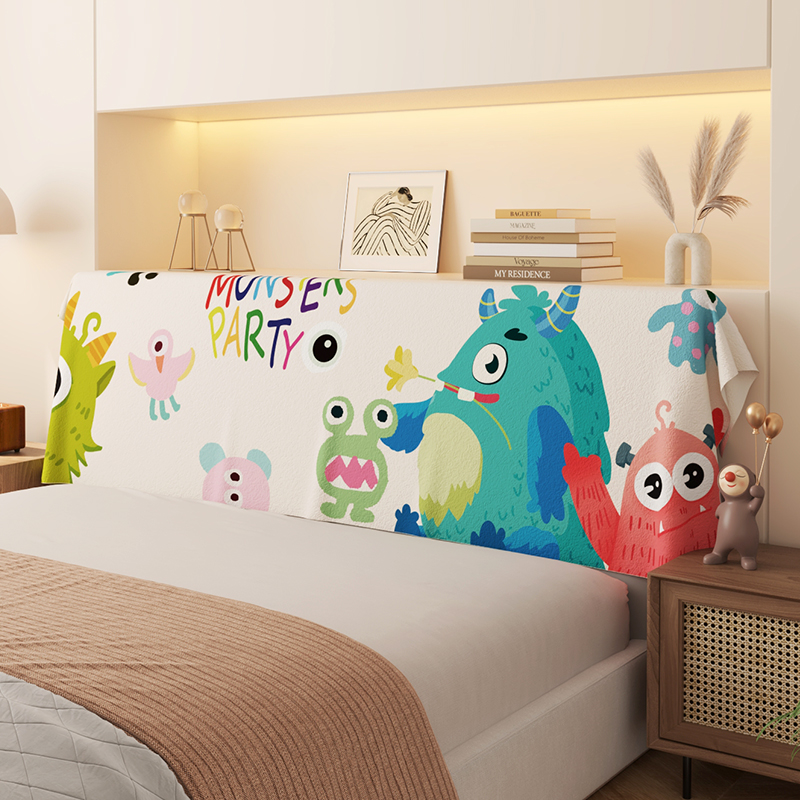 卡通床头全包保护罩 防尘布艺可客制化适用各尺寸床头
