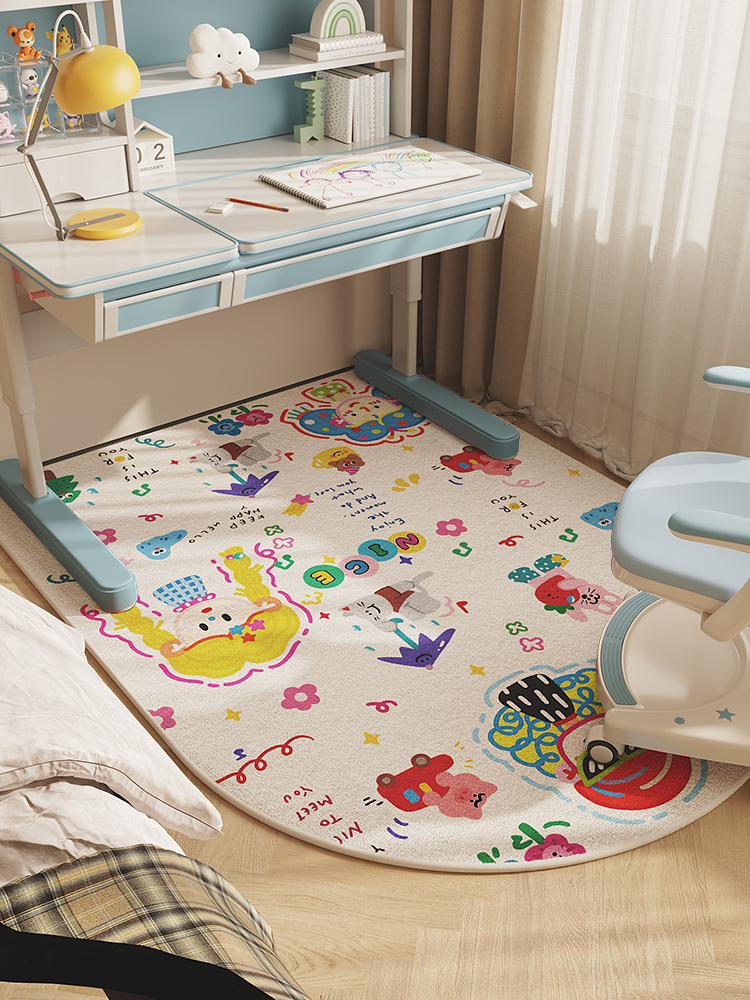 卧室儿童椅子地垫家用书房学习椅防滑脚垫阅读区域电脑桌转椅地毯