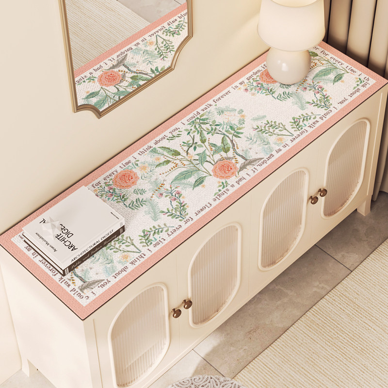 轻奢高级感电视柜桌布硅藻泥美式餐边柜桌垫垫子入户鞋柜垫可裁剪