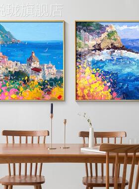 网红现代简约面朝大关海春暖花开装饰画客厅走廊玄壁画中海地风景