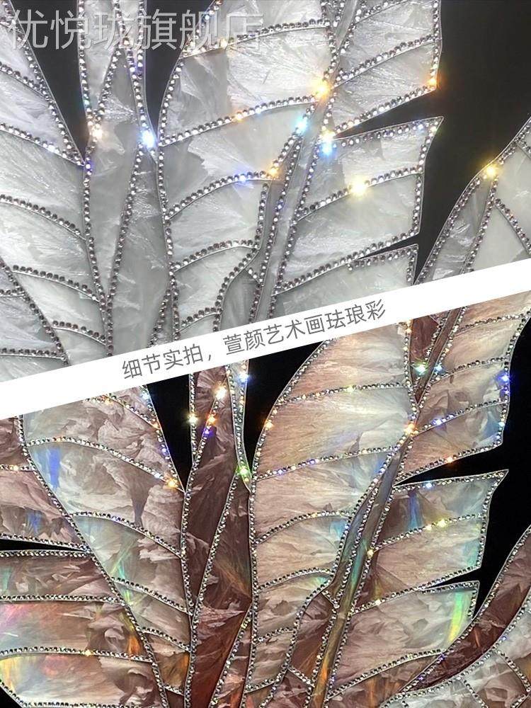 定做纯手工珐琅彩画家大业大装饰画壁走廊玄关挂画芭蕉叶客背厅景