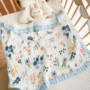 宝宝外出小毯子薄款 夏季 婴儿纱布纯棉毛巾被子推车盖毯午睡夏凉被