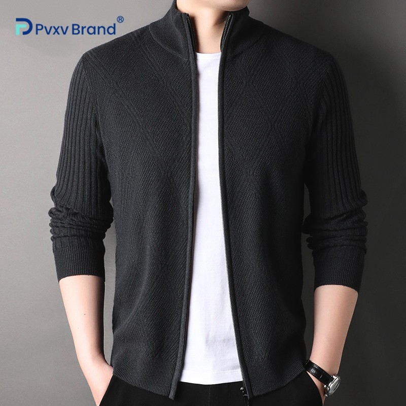 立领纯羊毛开衫男士加厚毛衣中年休闲针织衫外套修身百搭保暖毛衣,男装,针织衫/毛衣,淘宝优惠券,粉丝福利购,淘宝优惠卷