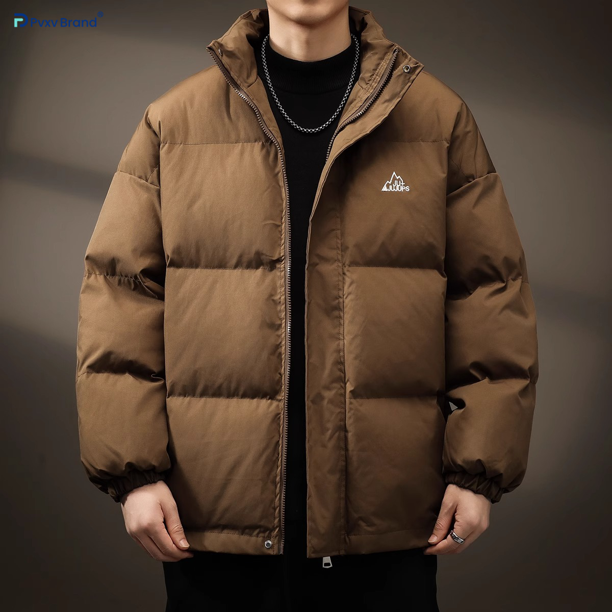 美式复古加厚棉衣男宽松高端