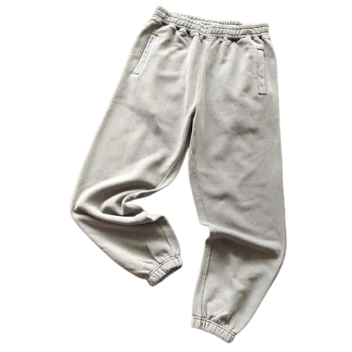 thumbnail for Gray Cuffed Long Pants with Sanskrit Script under the Waist, Red Lips under the Left Vertical Pocket, and a Waist Tie 33120527