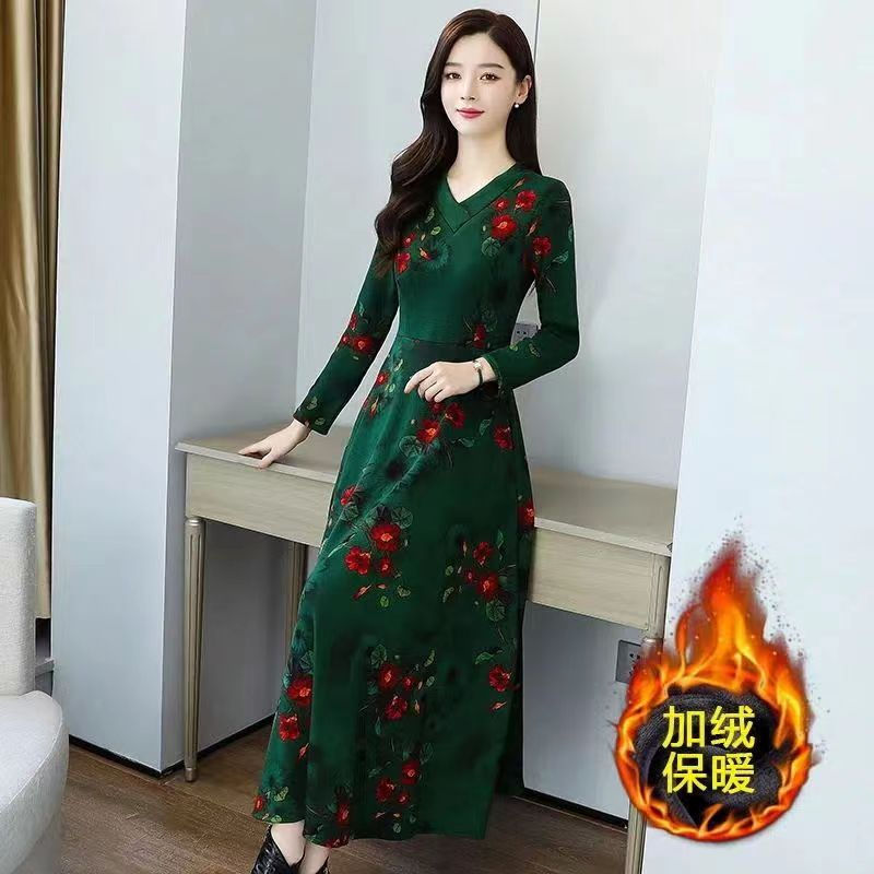 广州十三行高端爆款~大码胖MM连衣裙显瘦洋气中长款打底内搭裙子