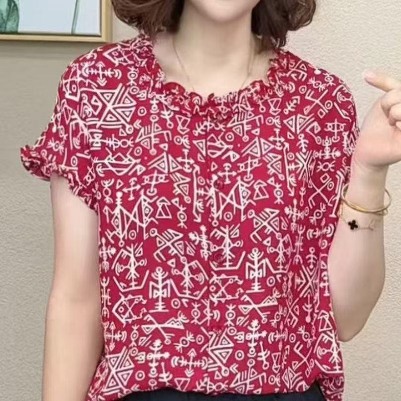 广州十三行高端爆款~妈妈装时尚女装宽松夏装女士独特漂亮小衫潮图片