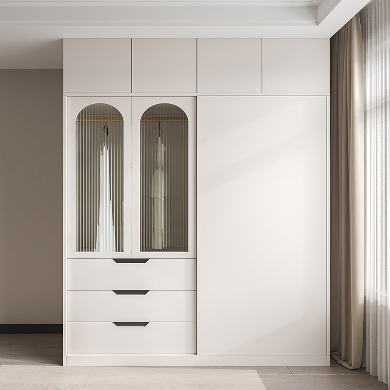 衣柜卧室家用简易组装实木大衣橱新款2G024爆款推拉门柜子结实耐