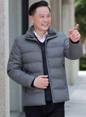棉衣男中年d40-60岁加绒加厚棉服爸爸冬装外套中年人爷爷棉袄男装