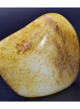 [新疆的猫]265.8克，挂黄聚褐的经典黄白玉玩籽2021042716