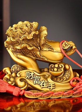 铜白菜摆件纯铜财富在手吉祥如意百财家居玄关办公室Y车载装饰礼