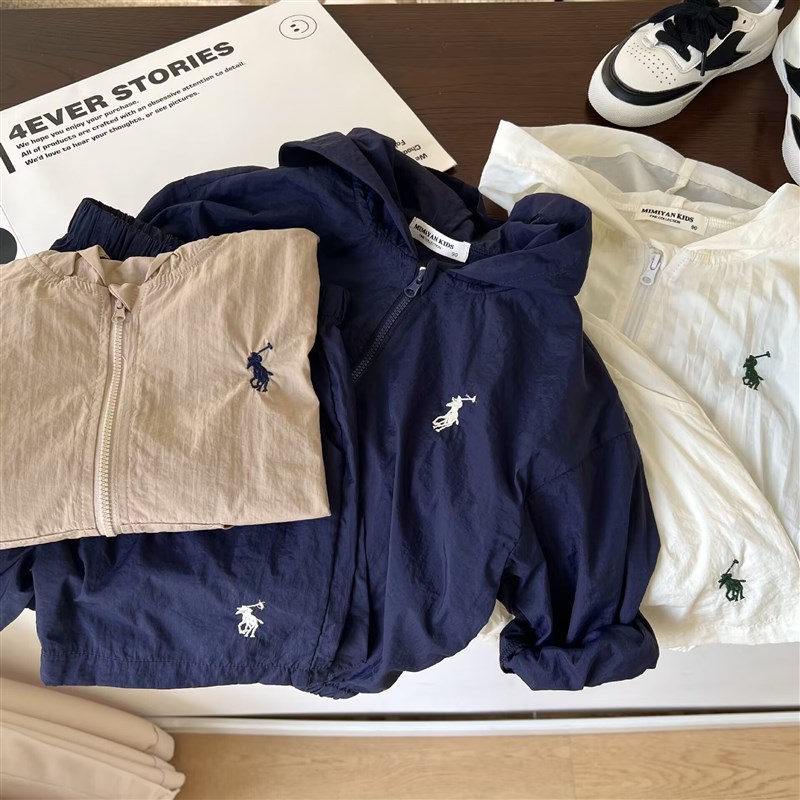 儿童防晒衣c套装连帽男童女童夏季薄款宝宝皮肤衣外套短裤两件套