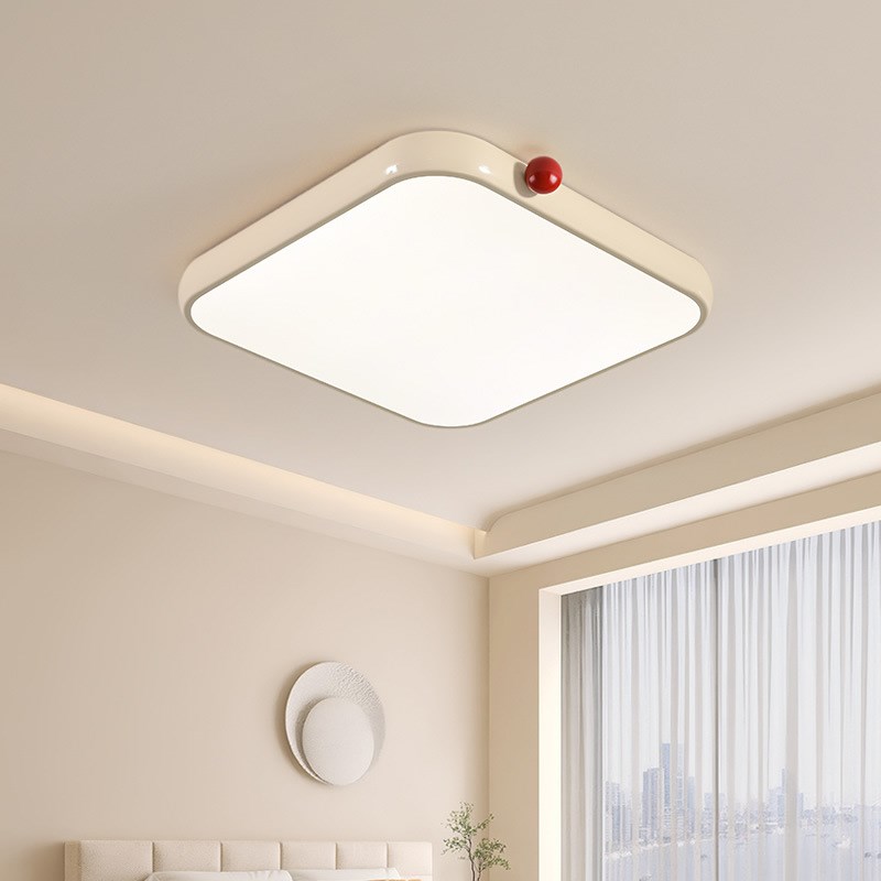 全光谱奶油风卧室灯法式小奶豆护眼儿童I房间灯简约超薄吸顶灯具5