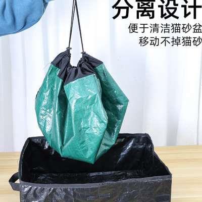 猫咪便携式可叠外出水大号猫砂盆折半封清闭式FST猫厕所防宠物洁