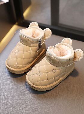 宝宝雪地靴冬季加绒棉鞋婴儿鞋女儿童学步L鞋子小童鞋男宝宝鞋韩