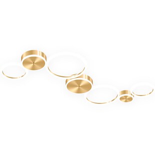 客厅吸顶灯简约现代金色圆环形房间灯北欧L创意个性网红轻奢卧室