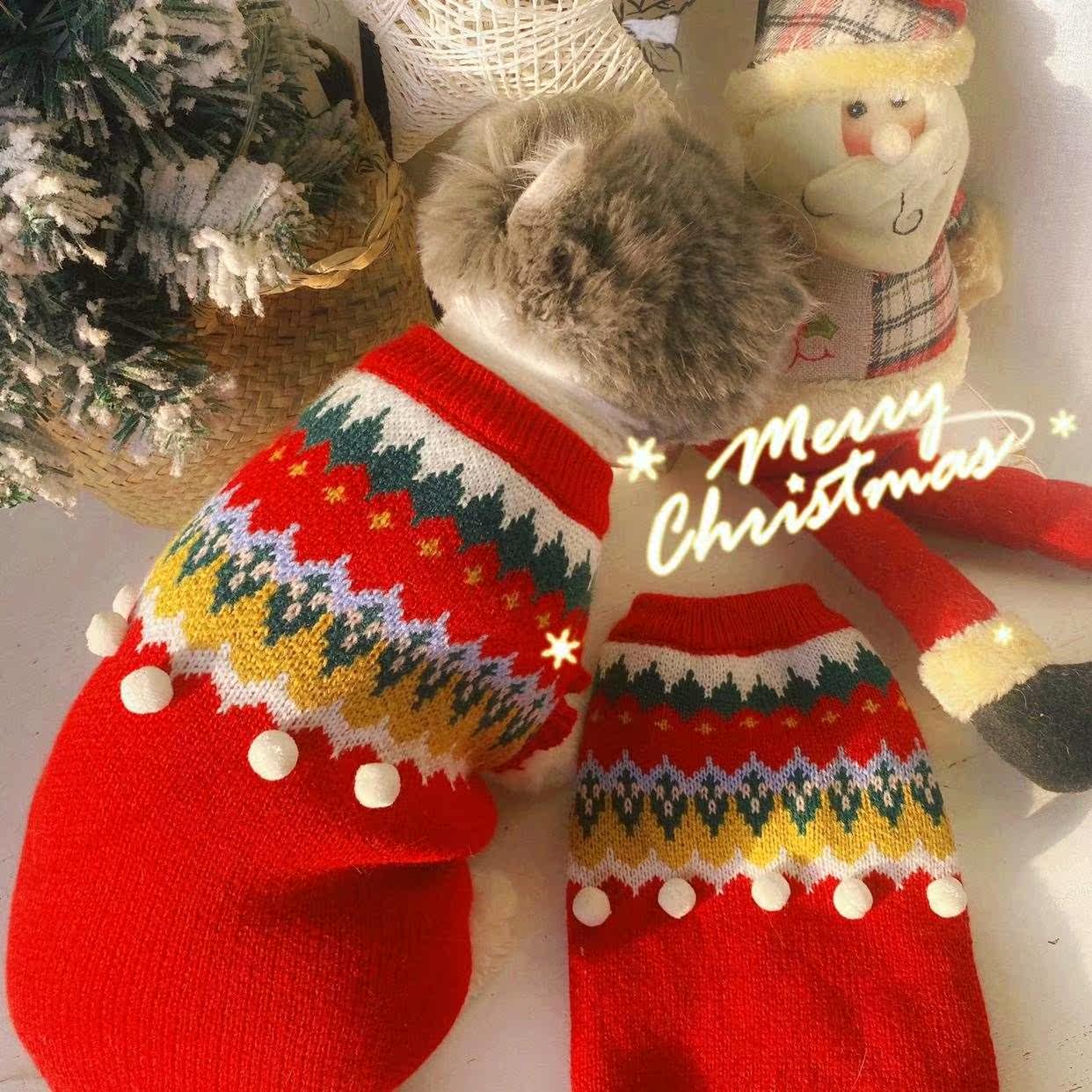 猫咪专用小衣服幼猫两个月毛线手工编织狗狗装护肚子泰迪冬天网红