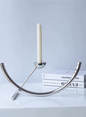 现代简约创意金属组合烛台书房样板间售楼部书架桌面装饰品摆件