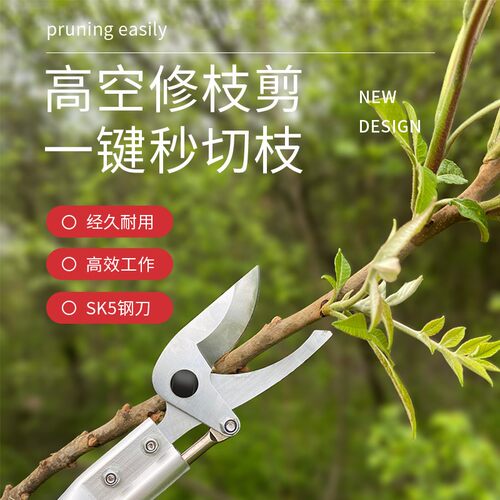 园林高枝粗枝果树剪高空剪枝剪树枝剪刀省力修树锯加长至X2.5m神