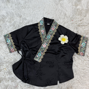 新款西双版纳傣族服装女提花上衣短袖工作服传统傣族日常装表演服