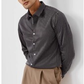 衬衫 休闲修身 长袖 高级条纹男士 秋季 新款 高级商务衬衣潮流帅气男装