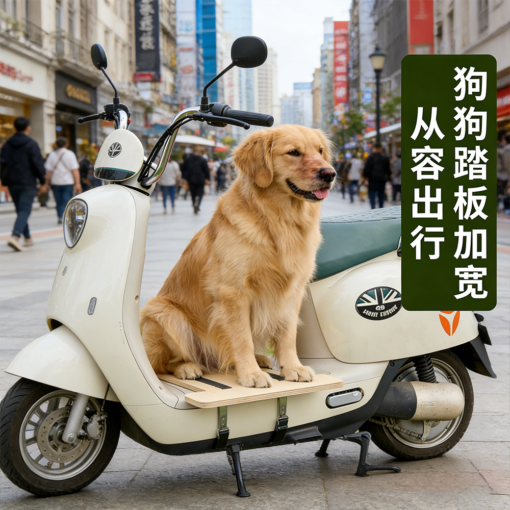 电动车脚踏板载狗神器加宽狗狗踏板外出便携可折叠宠物专用
