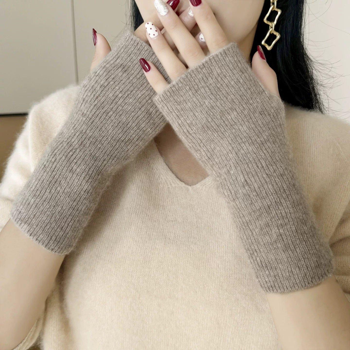 秋冬山羊绒袖口接长保暖男女护手腕护套关节防寒护腕毛衣袖子加长