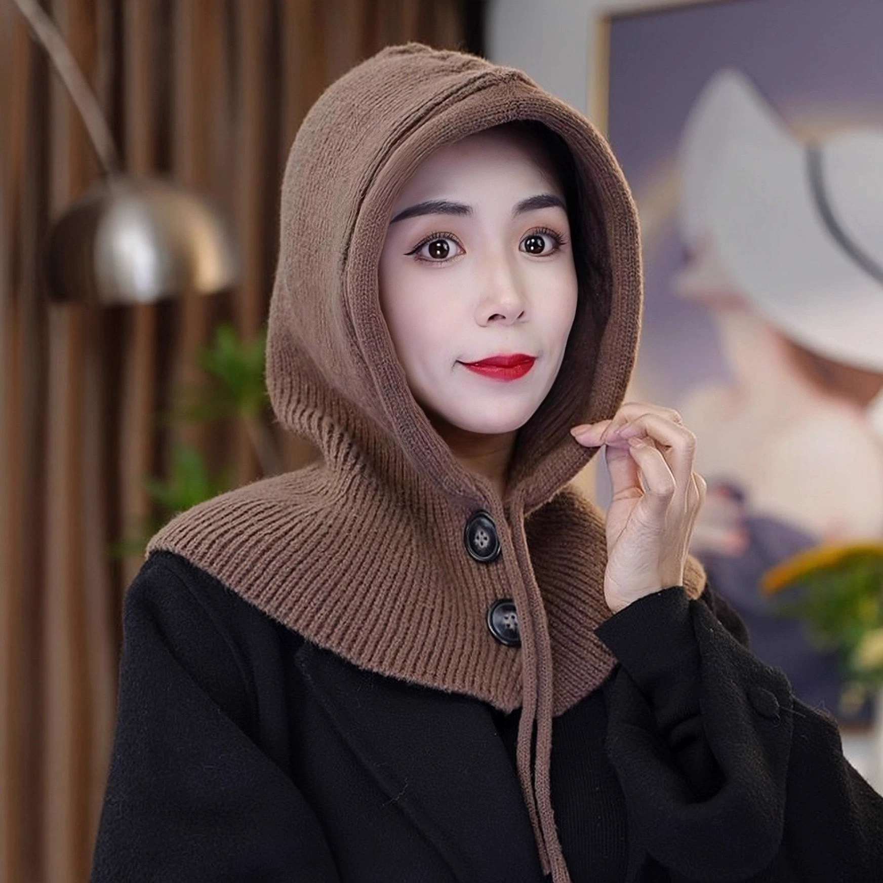 巴拉克拉法帽子秋冬新款套头针织毛线帽加厚保暖防寒护耳连帽围脖,服饰配件/皮带/帽子/围巾,防晒脖套,淘宝优惠券,粉丝福利购,淘宝优惠卷