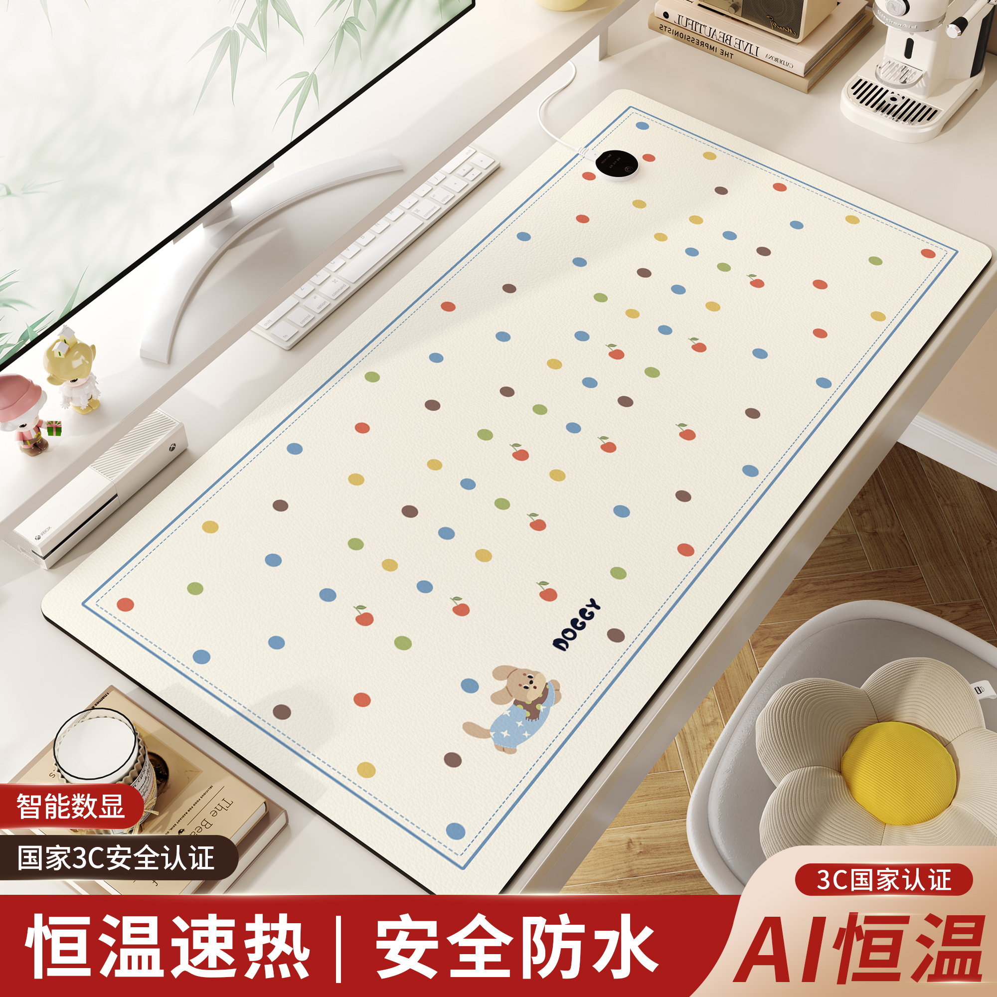 3c认证超大加热鼠标垫暖桌垫防水