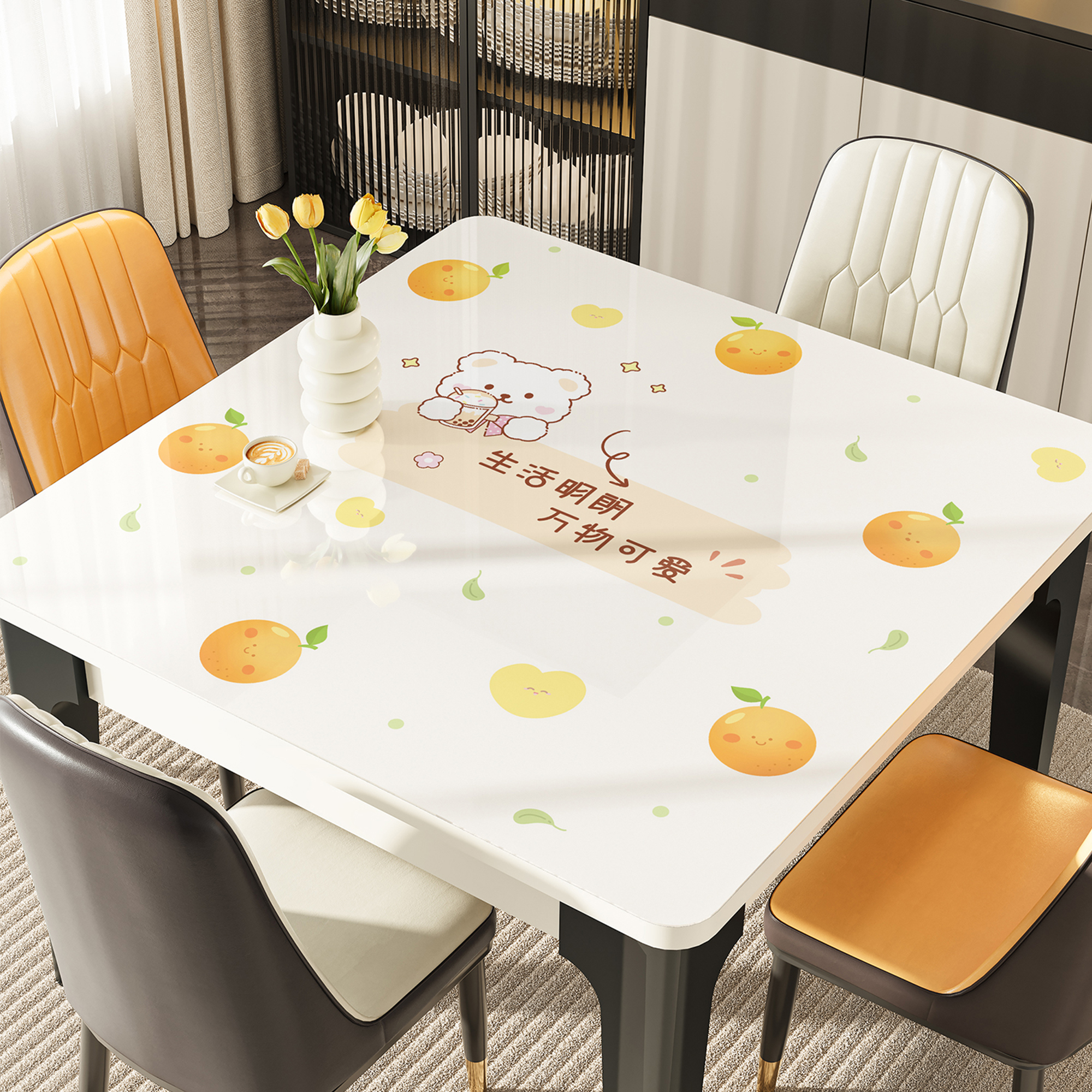 pvc正方形桌布免洗防油防水方桌桌面垫子防烫桌面保护垫餐桌台布