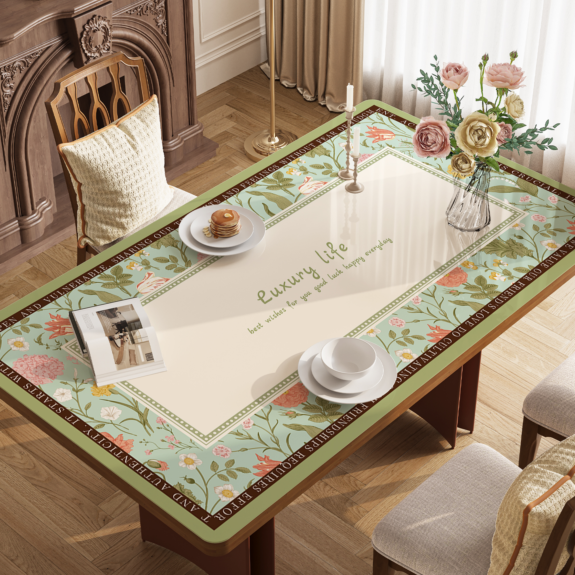 餐桌垫pvc软玻璃桌布免洗防油防水桌面垫轻奢高级感茶几保护垫